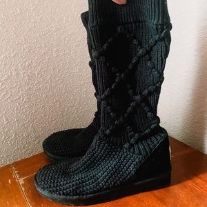 Black Knit UGG Boot
